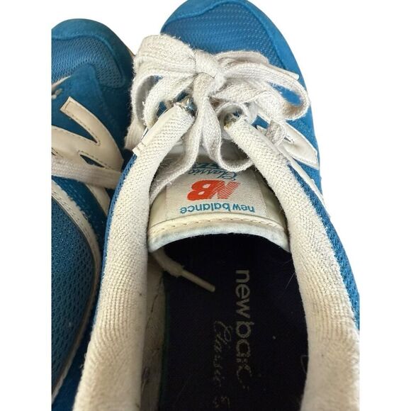 New Balance 574 Blue Red White Suede Mesh Sneakers Men’s 10.5 ML574HC2 - Picture 11 of 14